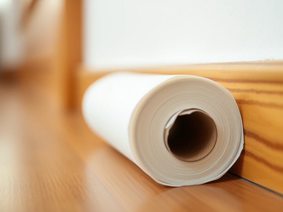 A clean, intact Sentinel Roll in a baseboard hole